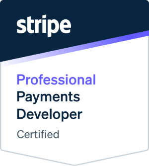 Stripe Professional Payments Developer certification badge